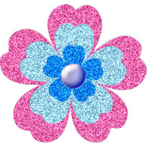 Cute glitter floral blooming garden