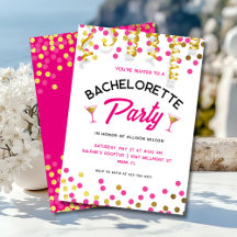 Chic Pink Gold Dots Bachelorette Party Collection
