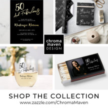 Fifty and Fabulous Script Black 50th Birthday