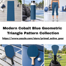 Modern Cobalt Blue Geometric Triangle Pattern 