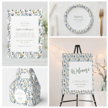 Cute Boho Watercolor Wildflower Baby Shower