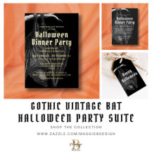 Gothic Vintage Bat Halloween Party Suite