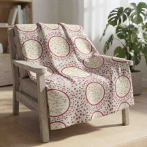 Elegant Pink Berries and Floral Circle Pattern