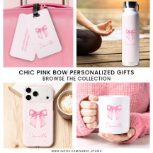 Chic Pink Bow Personalized Gifts Collection