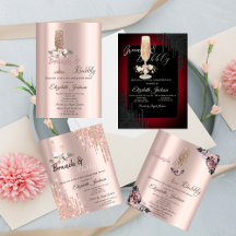 Elegant Brunch & Bubbly Invitations