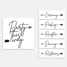 Simple arrow Wedding directional signs