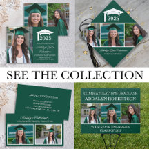 GREEN WHITE GRADUATION CAP COLLECTION