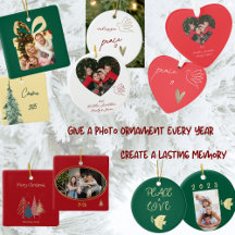Christmas Photo Memory Yearly Holiday Ornaments 
