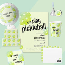 Pickleball Fun Vibrant Party Invitations & Decor