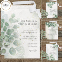 Modern Sage Green Eucalyptus & Gold Wedding