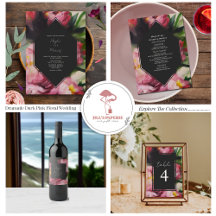 Dramatic Dark Pink Floral Wedding