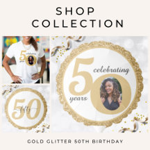Gold Glitter 50th Birthday
