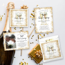 Elegant Gold 50th Wedding Anniversary 