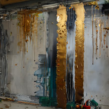 Modern Abstract Gold Living Room Decor