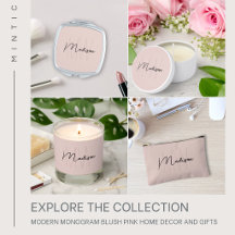 Modern Monogram Blush Pink Home Decor and Gifts
