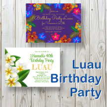Luau Birthday Party Invitations