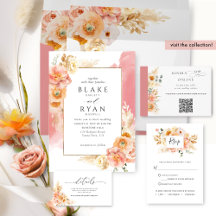 Peach Floral Delight with Coral