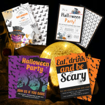 Halloween party invitations collection