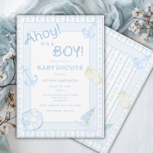 Ahoy It’s a Boy Nautical Blue Baby