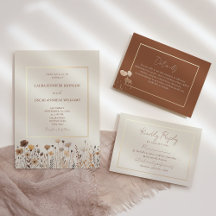 Wildflowers Terracotta Wedding Invitation Suite