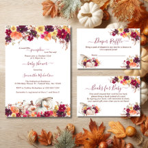 Autumn Pumpkin Watercolor Floral Baby Shower Suite