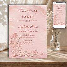 Elegant Rose Pink Embossed Wedding Suite