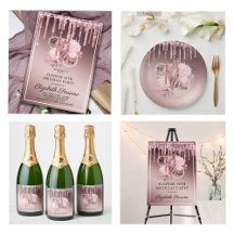 Rose Gold Glitter 50th Fabulous Surprise Birthday