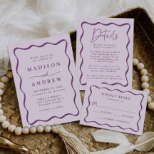 Modern Purple Wavy Frame Wedding Collection