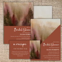 Autumn Watercolor Forest Terracota Bridal Shower