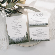 Rustic Mountain Pine Tree Wedding