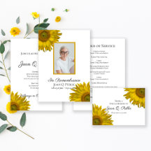 Yellow Sunflower Blossoms Funeral Memorial