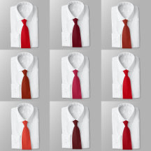 Red Solid Color Tones Necktie Collection
