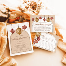 Retro Boho Christmas Bauble Ornament Bridal Shower