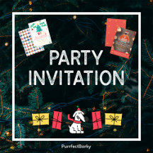 PARTY INVITATIONS | DOG CHRISTMAS Theme