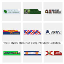 Travel Theme Stickers & Bumper Stickers