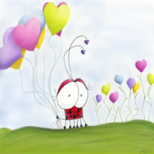 Charming Ladybug with Colorful Balloons Collection