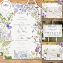 Rustic Lavender & Sage Wildflowers White Wedding