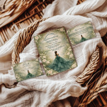 Emerald Garden Rose Quinceañera