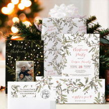 Modern wreath green  pine branches Christmas