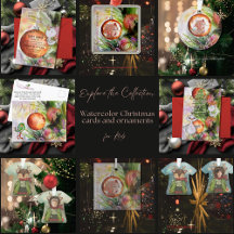 Watercolor Christmas Cards and Ornaments