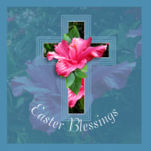 Easter Blessings Tropical Hibiscus Cross