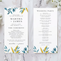 Blue Gold Botanical Wedding Suite Collection