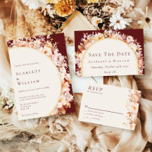 Autumn Floral Burgundy Wedding Collection