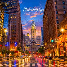 Philadelphia, USA - City Hall Twilight Skyline
