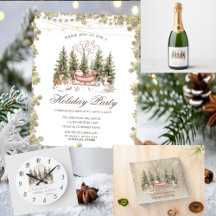 Santa Claus,Sleigh,Presents Forest Christmas