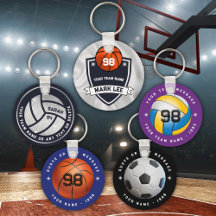 Basketball Volleyball Sports Personalized Keychain