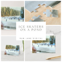 Ice Skaters On A Pond 