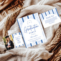 Classic Blue Toile Graduation Party