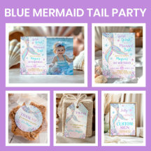 Blue Mermaid Under the Sea Party