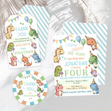 Cute little dinosaur boy birthday